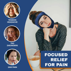 CHEROO relief mask side wrap showing secure fit around jaw and temples.