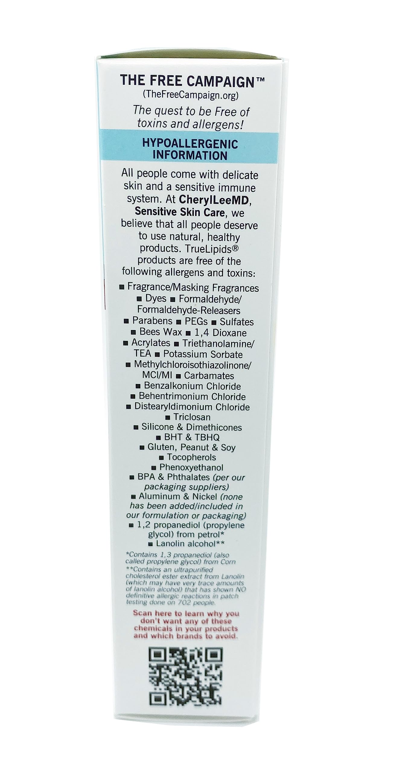 Dermatologist-tested and allergen-free packaging