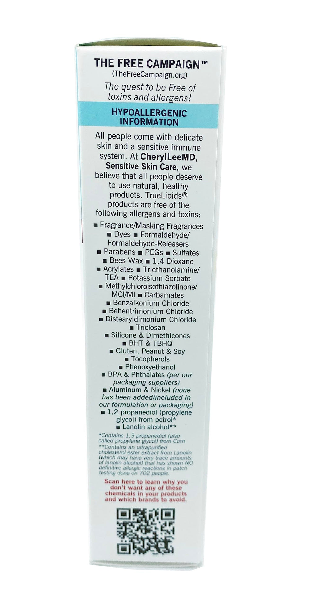 Dermatologist-tested and allergen-free packaging
