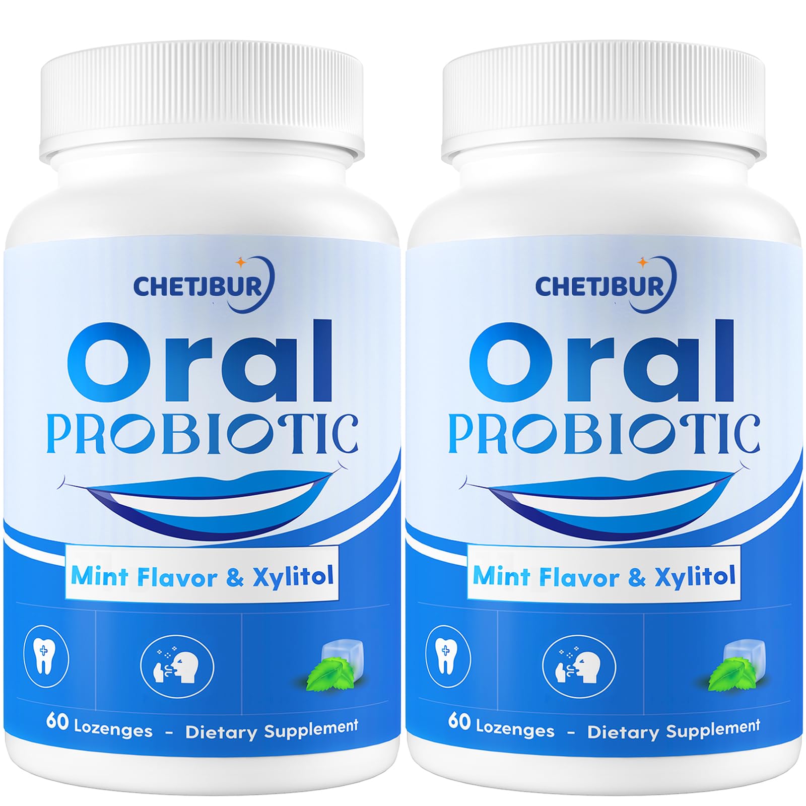 Chetjbur Oral Probiotics 11B CFU mint lozenges for fresh breath