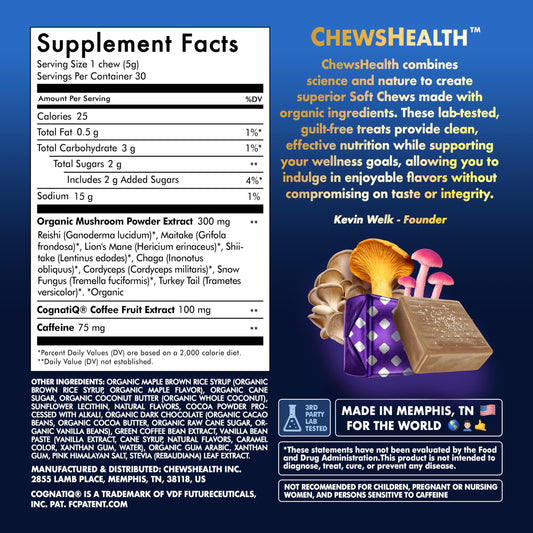 CHEWSHEALTH DynaMind iQ chews close-up show texture for focused snacking