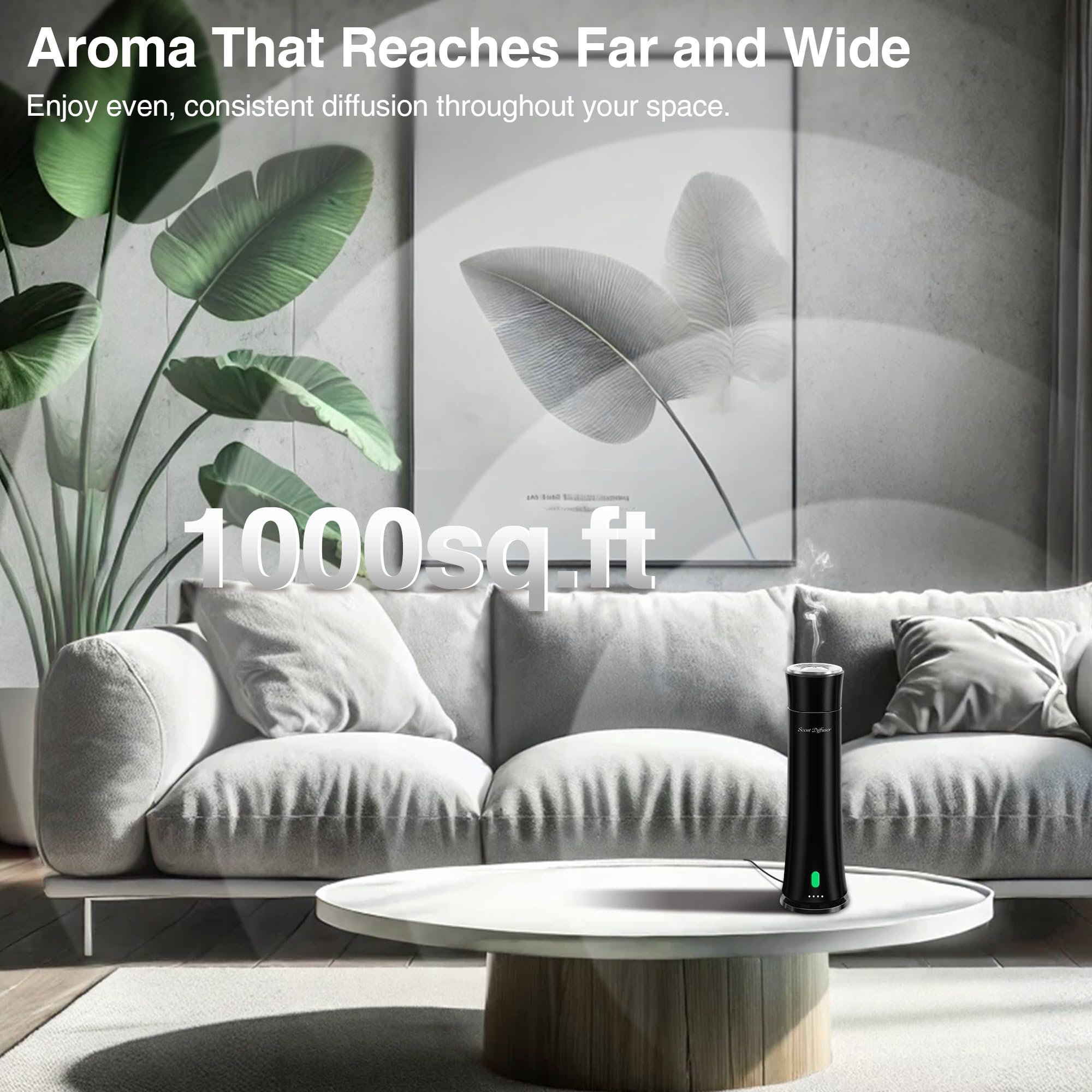 CHHZTEC tower diffuser black adds elegant scenting to any room.