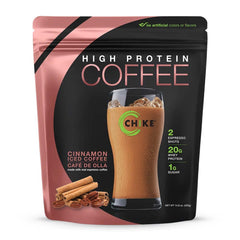 CHIKE Cinnamon High-Protein Iced Coffee bottle with espresso for a morning boost.