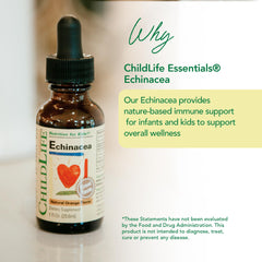 Echinacea Kids drops orange flavor in convenient dropper