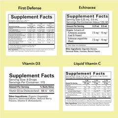 Close-up of CHILDLIFE ESSENTIALS Immune Support label highlighting key ingredients for kids.