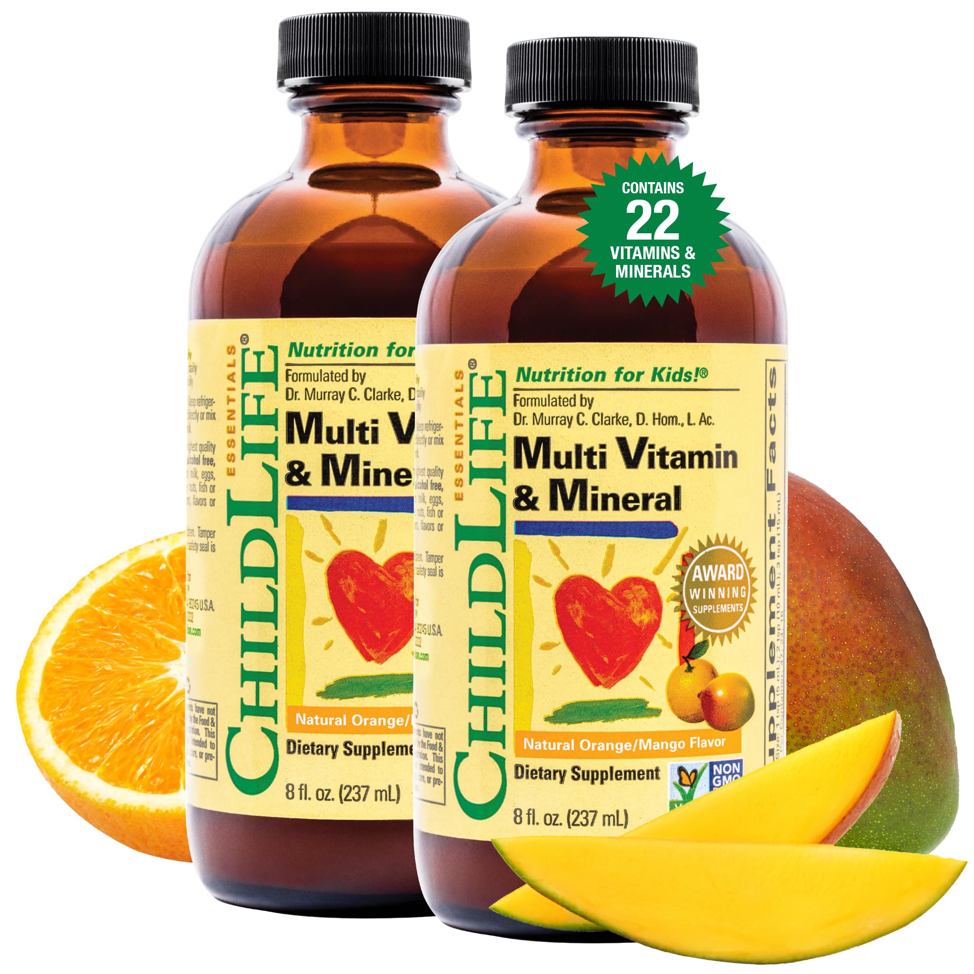 CHILDLIFE Essentials Kids Multivitamin bottle label showing 12 vitamins for growing children.