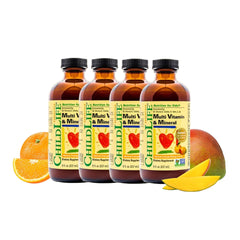 CHILDLIFE ESSENTIALS kids multivitamin bottle shows a tasty daily nutrition addition for children