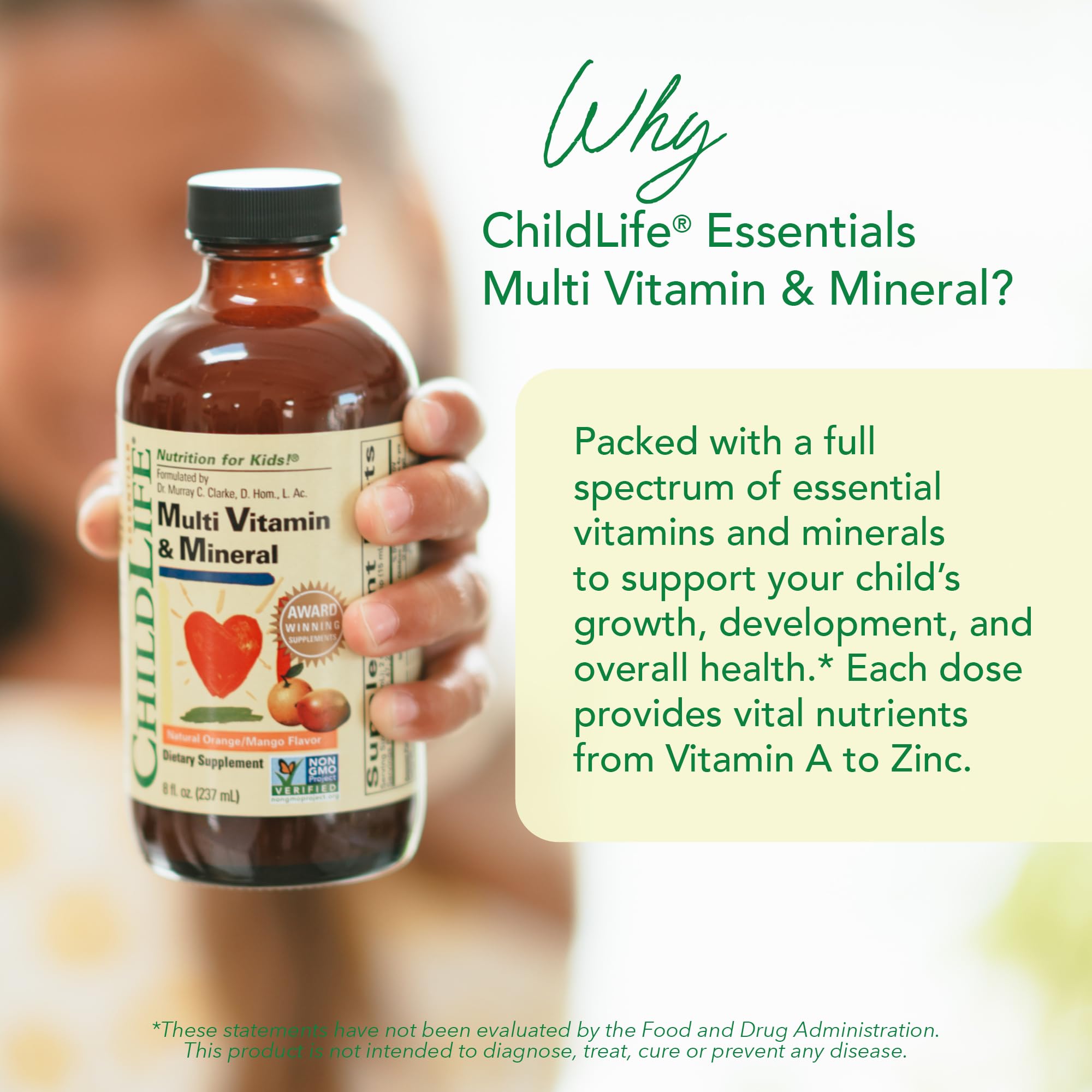 CHILDLIFE ESSENTIALS measuring spoon for easy age based dosage in a child routine