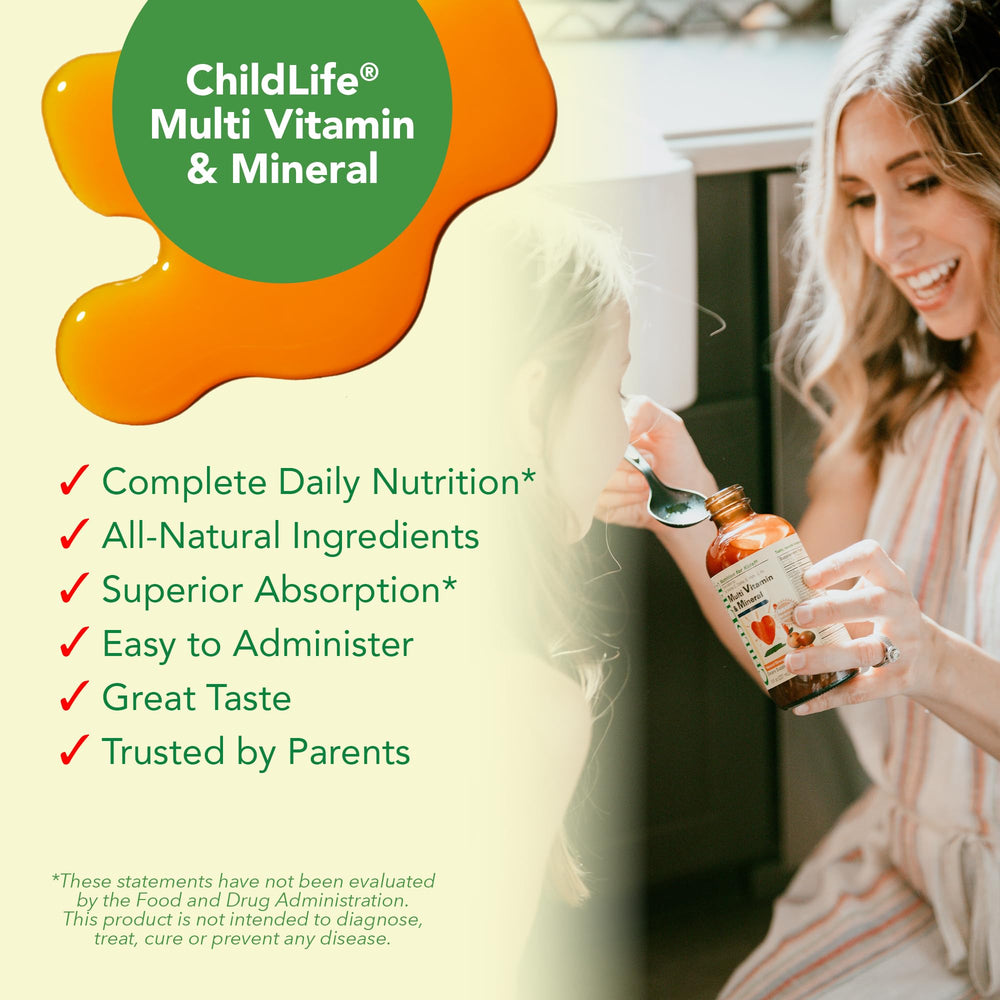 CHILDLIFE ESSENTIALS packaging box communicates non GMO gluten free safety