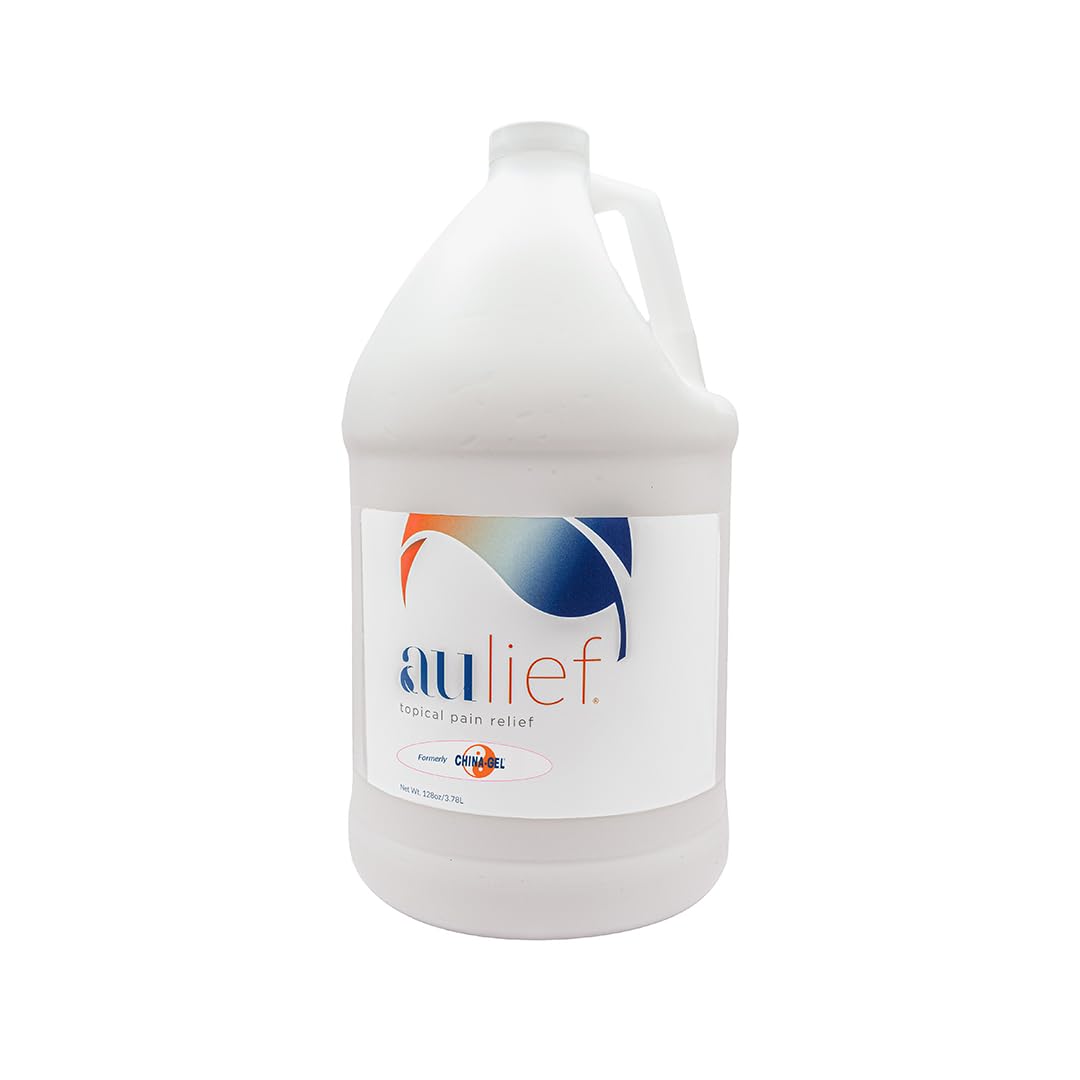 China-Gel Aulief pain relief cream bottle front highlighting clean, dye-free gel.