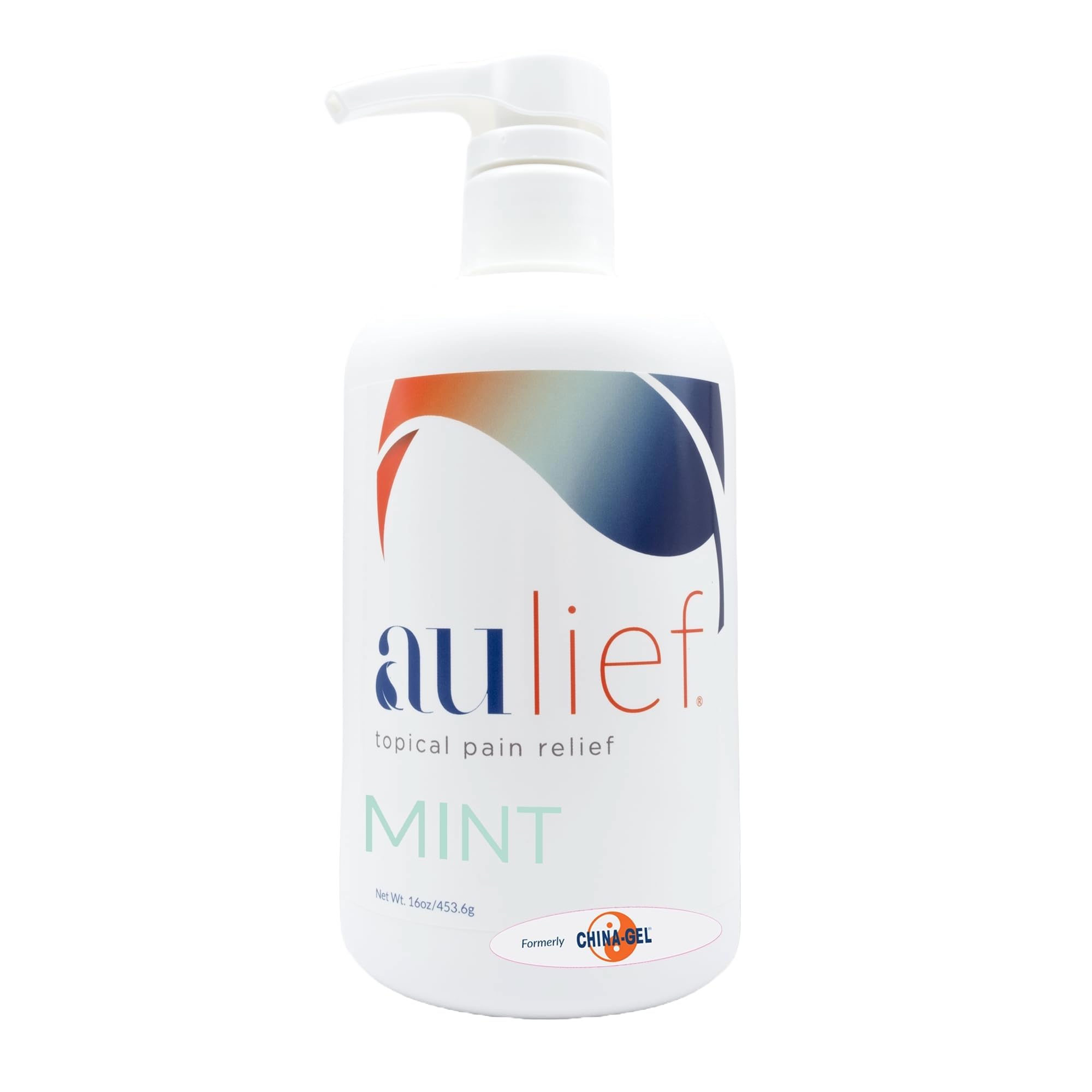 China-Gel Aulief pain relief cream bottle with pump for easy, targeted relief.