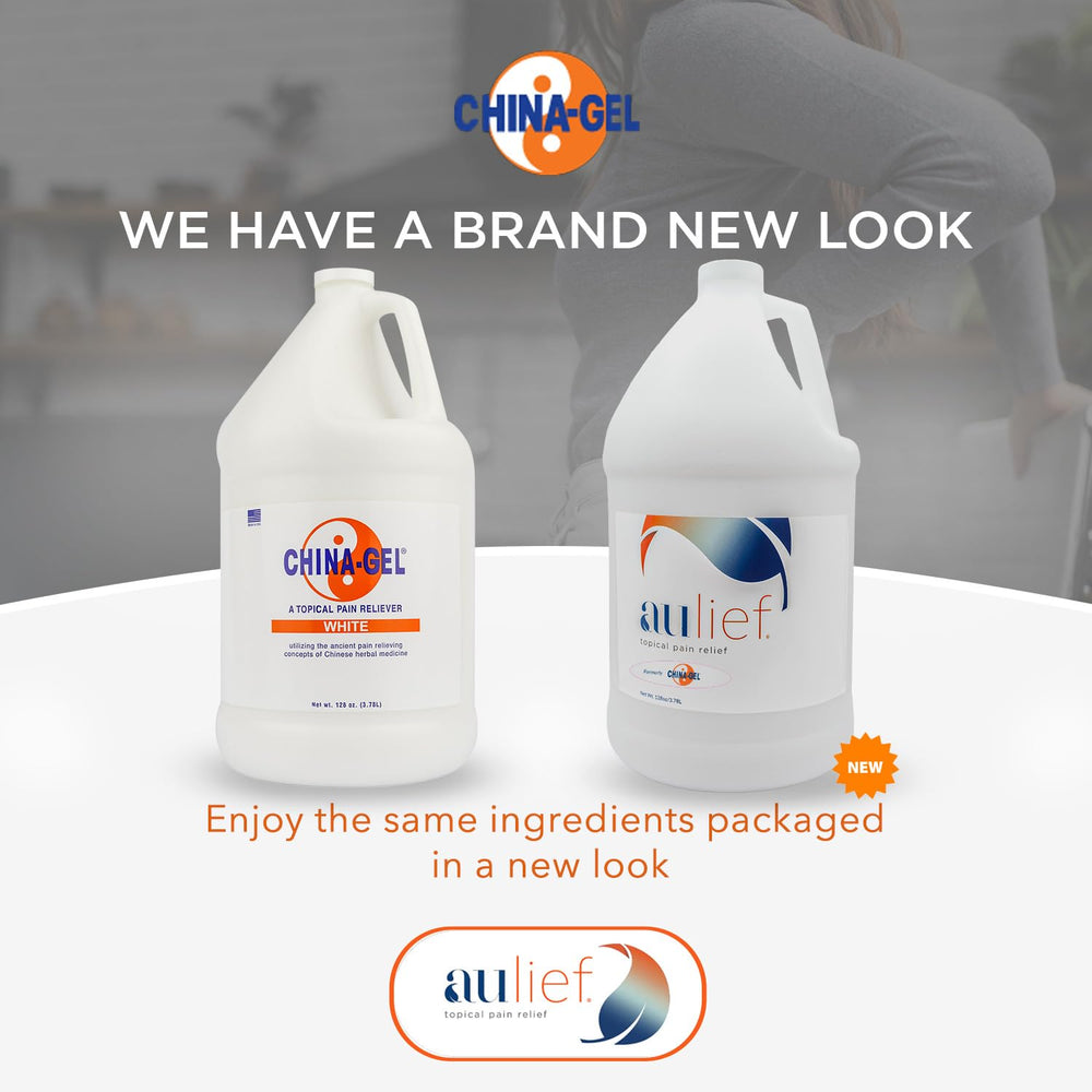 China-Gel Aulief label closeup showcases branding and key ingredients.