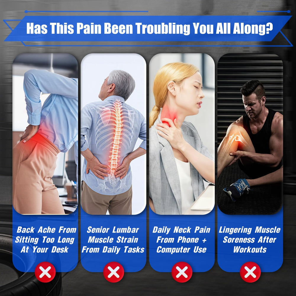 Chinensis Massage Gun used on back and shoulders for muscle relaxation