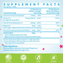 ChiQwench calcium D3 K2 tablets support calcium absorption for kids.