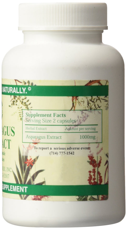 Chi's Enterprise asparagus extract label visible on bottle
