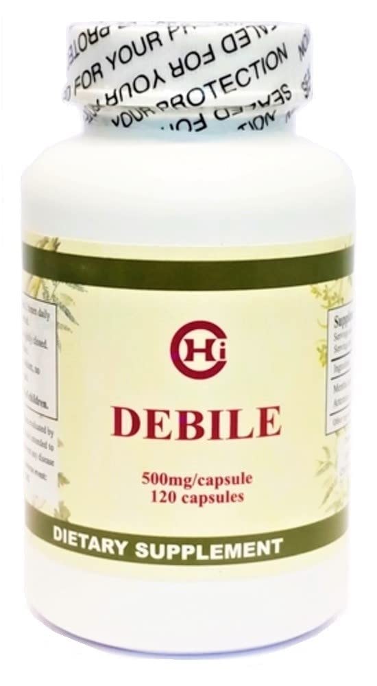 Chi's Enterprise Debile bottle with label, showcasing a traditional herbal blend for digestive balance