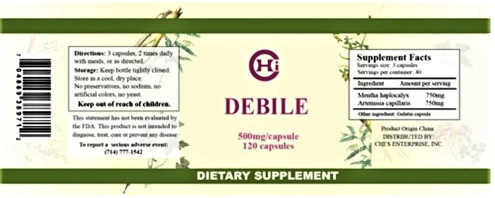 Chi's Enterprise Debile capsules close-up, ready to support gentle digestive comfort