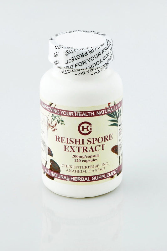 Chi's Enterprise Reishi Spore Extract bottle showing concentrated Ganoderma compounds for daily wellness