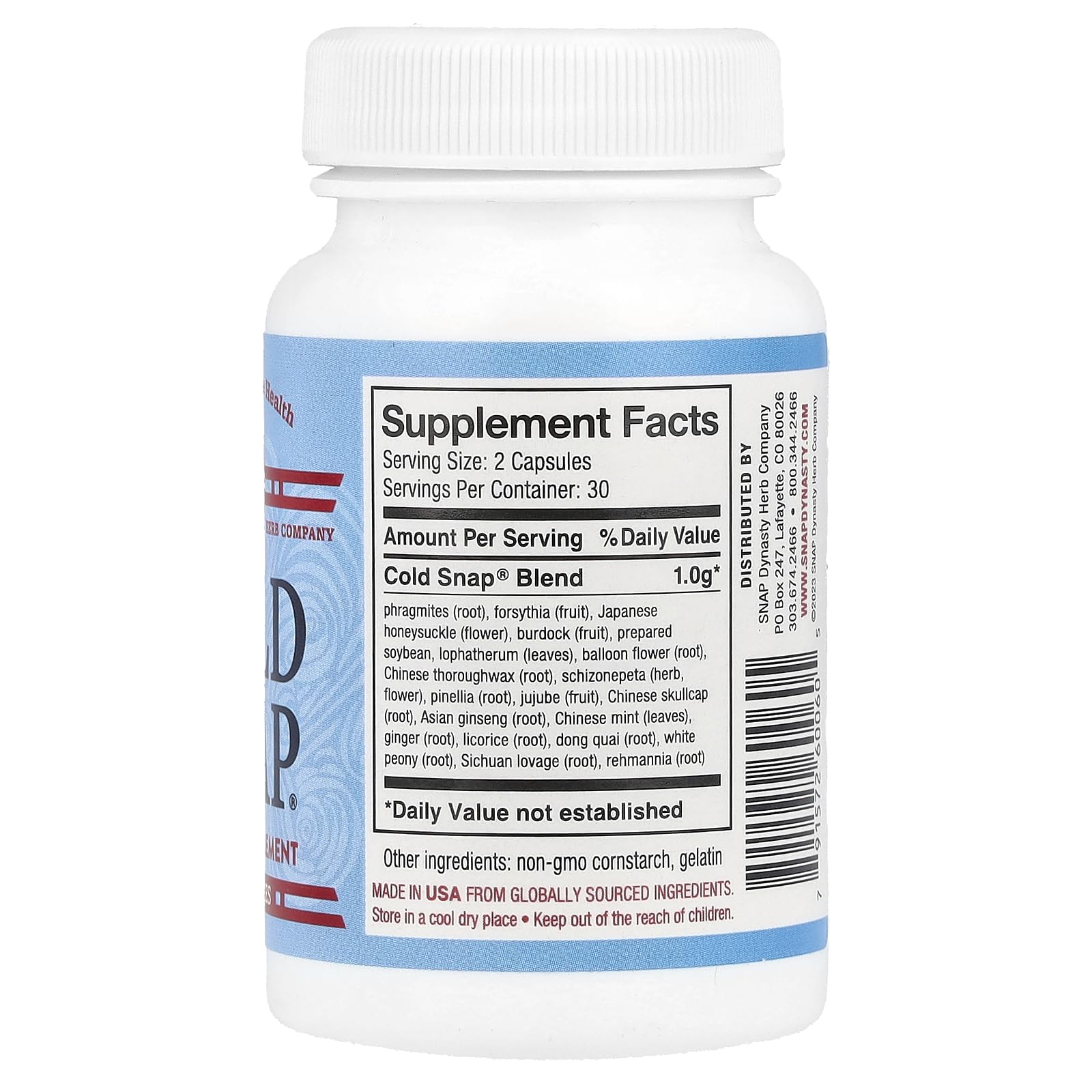 Chiwan OHCO Cold Snap capsules for on-the-go immune support during stress.