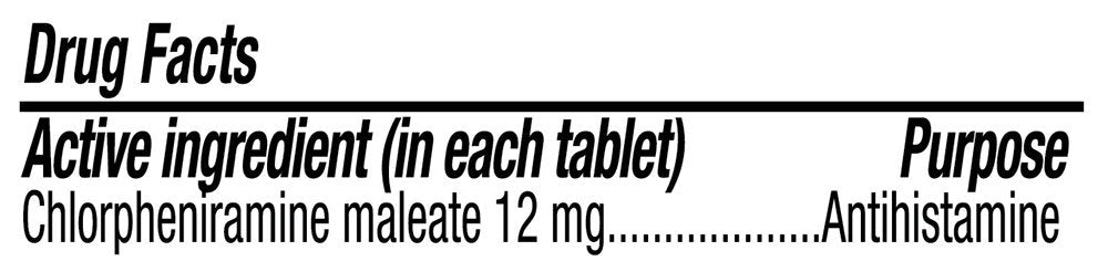 Chlor-Trimeton blister pack of extended-release tablets for quick use.