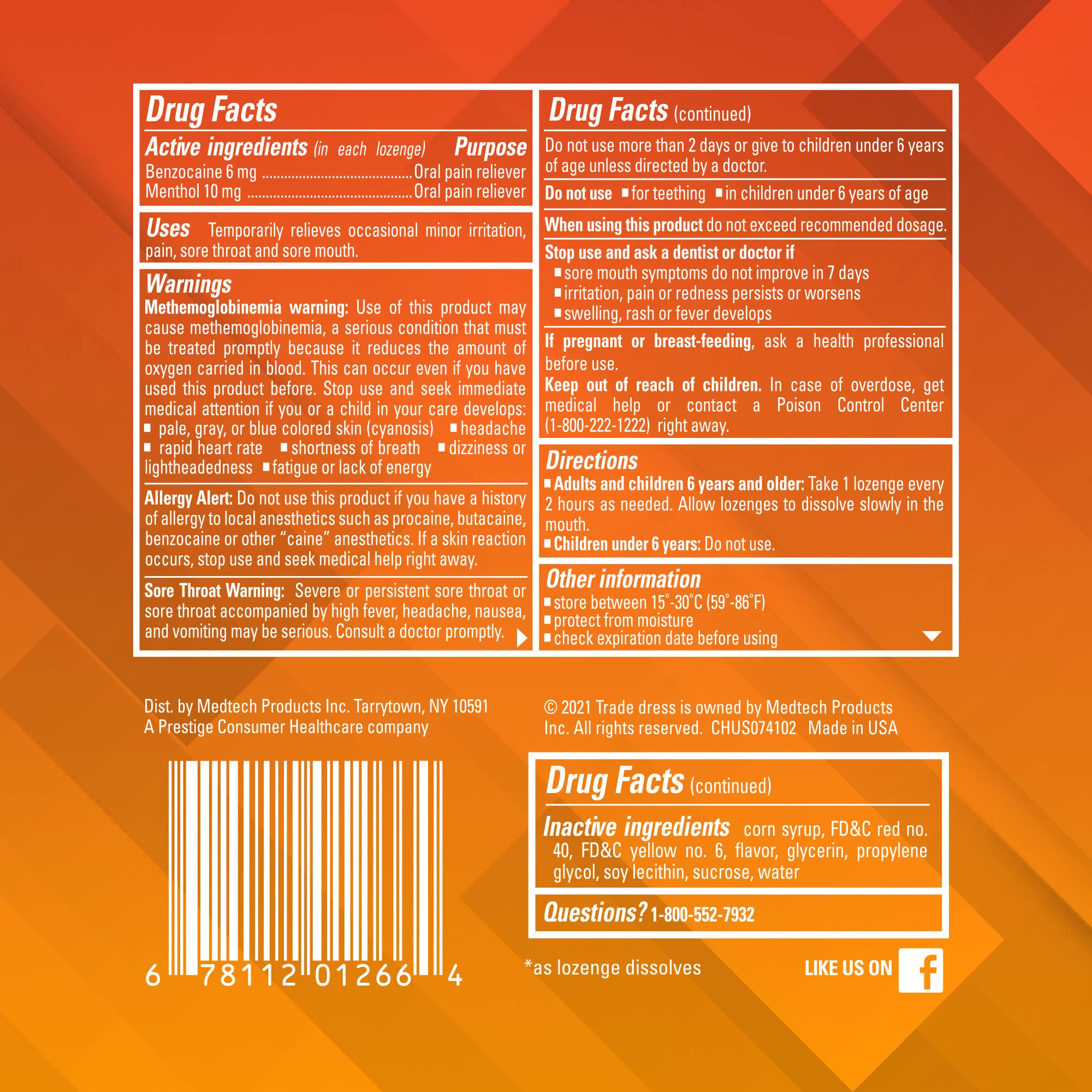 Chloraseptic Citrus lozenges ready for quick throat relief at home