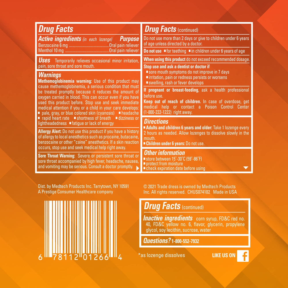 Chloraseptic Citrus lozenges ready for quick throat relief at home