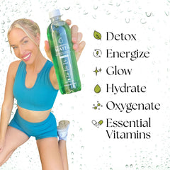 Chlorophyll Water bottle label clearly displays Clean Label Project status.