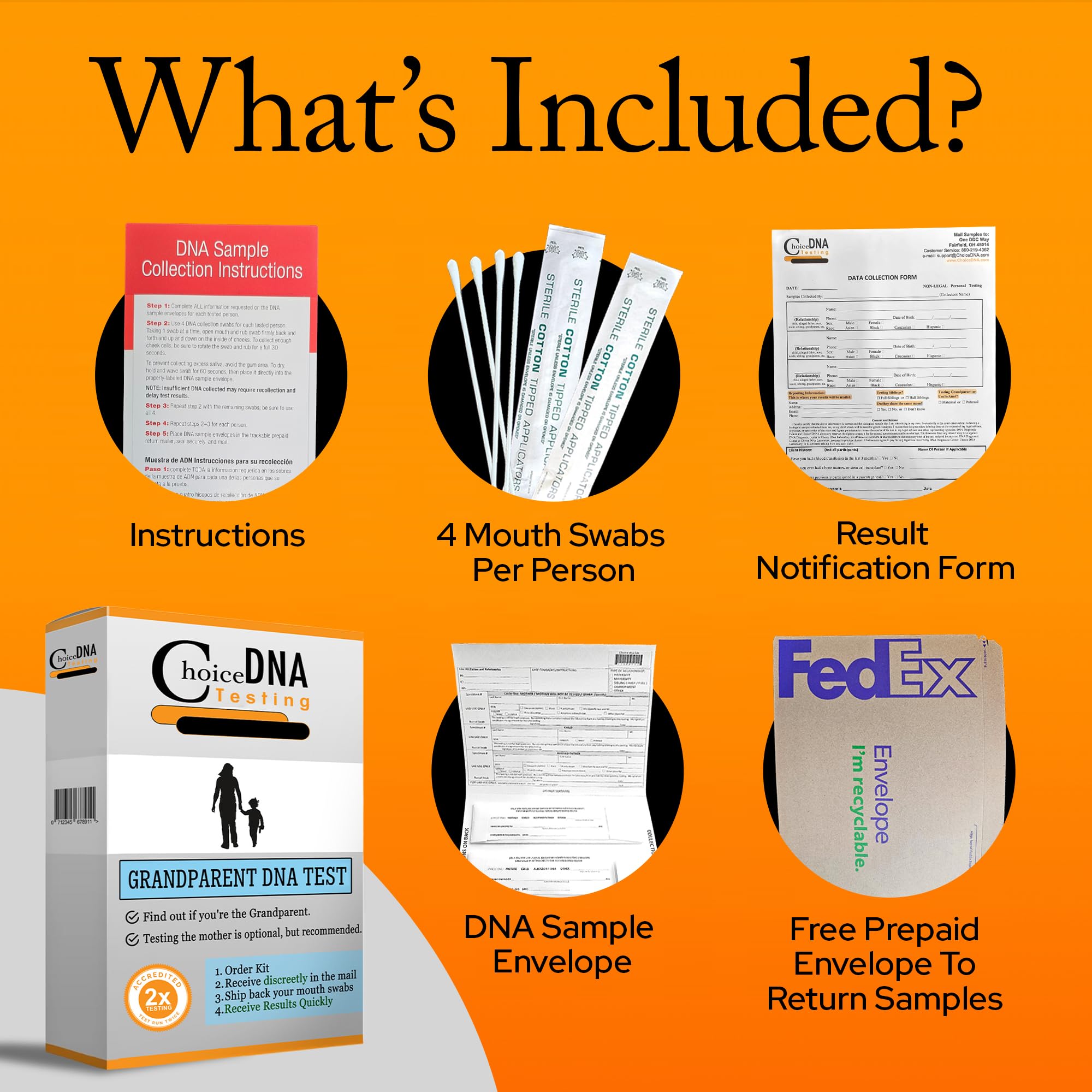 Painless mouth swab collection for accurate DNA testing by Choice DNA.