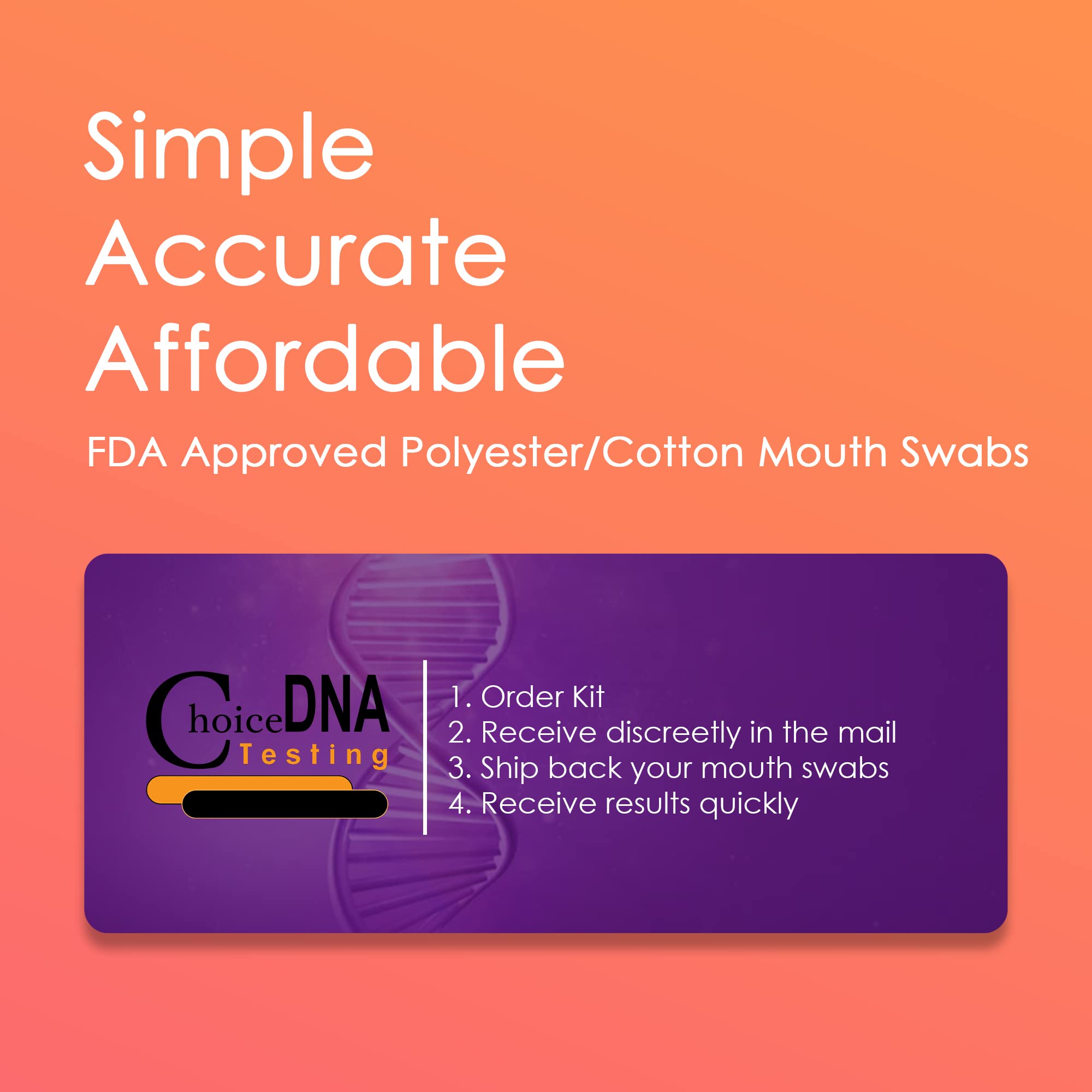Choice DNA Testing packaging emphasizes privacy and secure shipping.