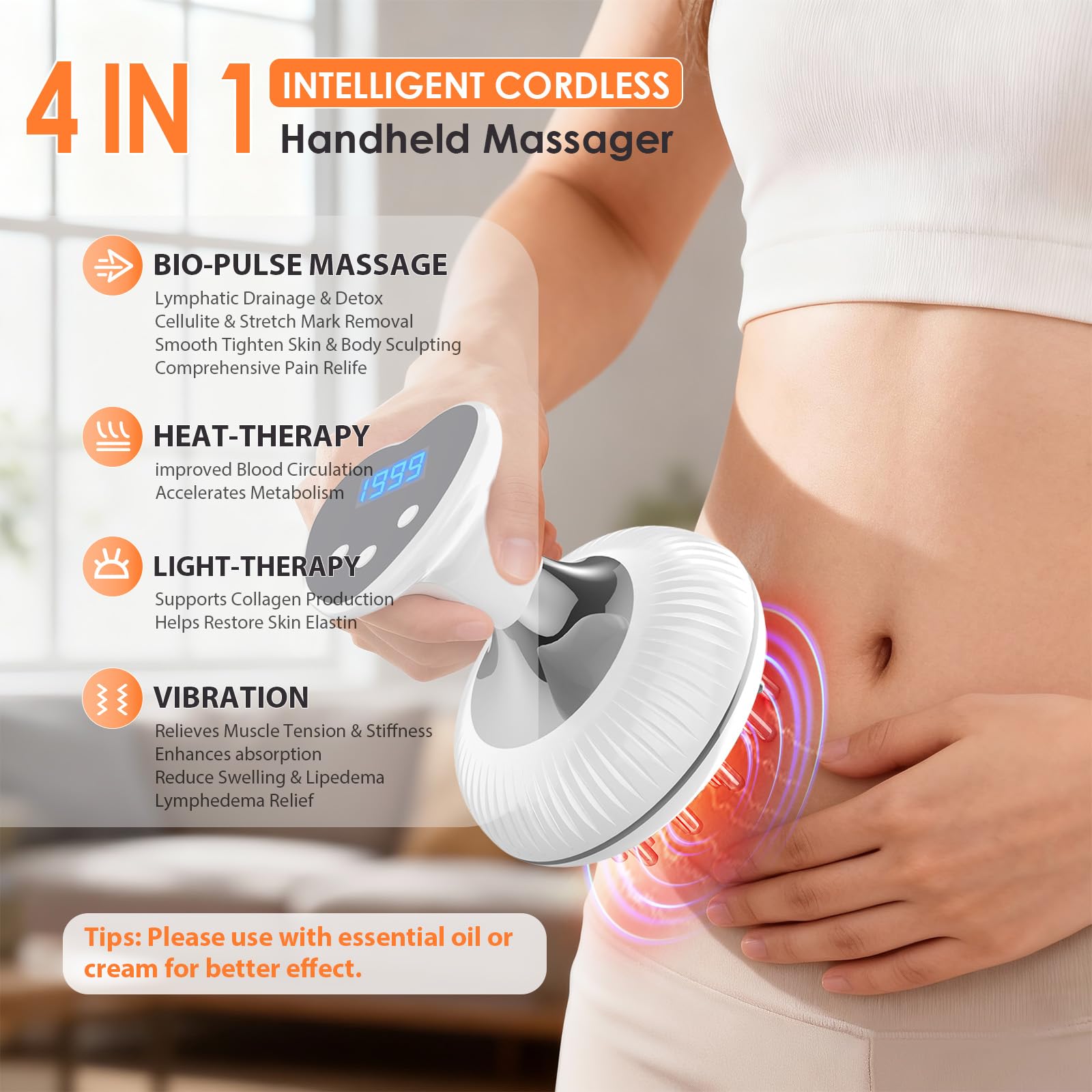 Choufaly anti cellulite massage tool held in hand for targeted treatment areas.
