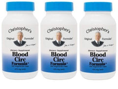 Christopher's Original Blood Circ Formula bottle showing herbal blend for circulatory support.