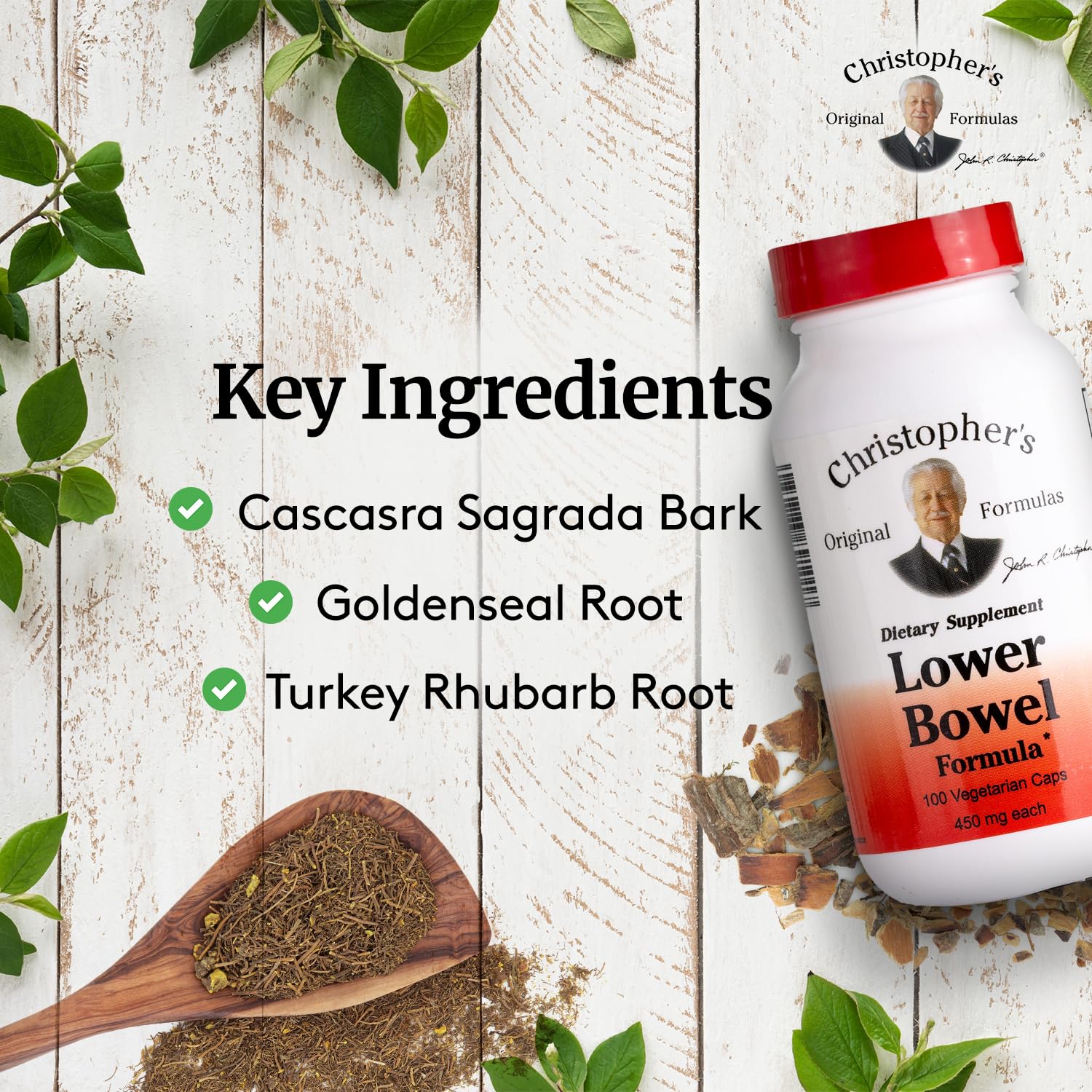 Christopher's Original Formulas capsules showing easy-digestible vegetable-based formula for daily wellness.