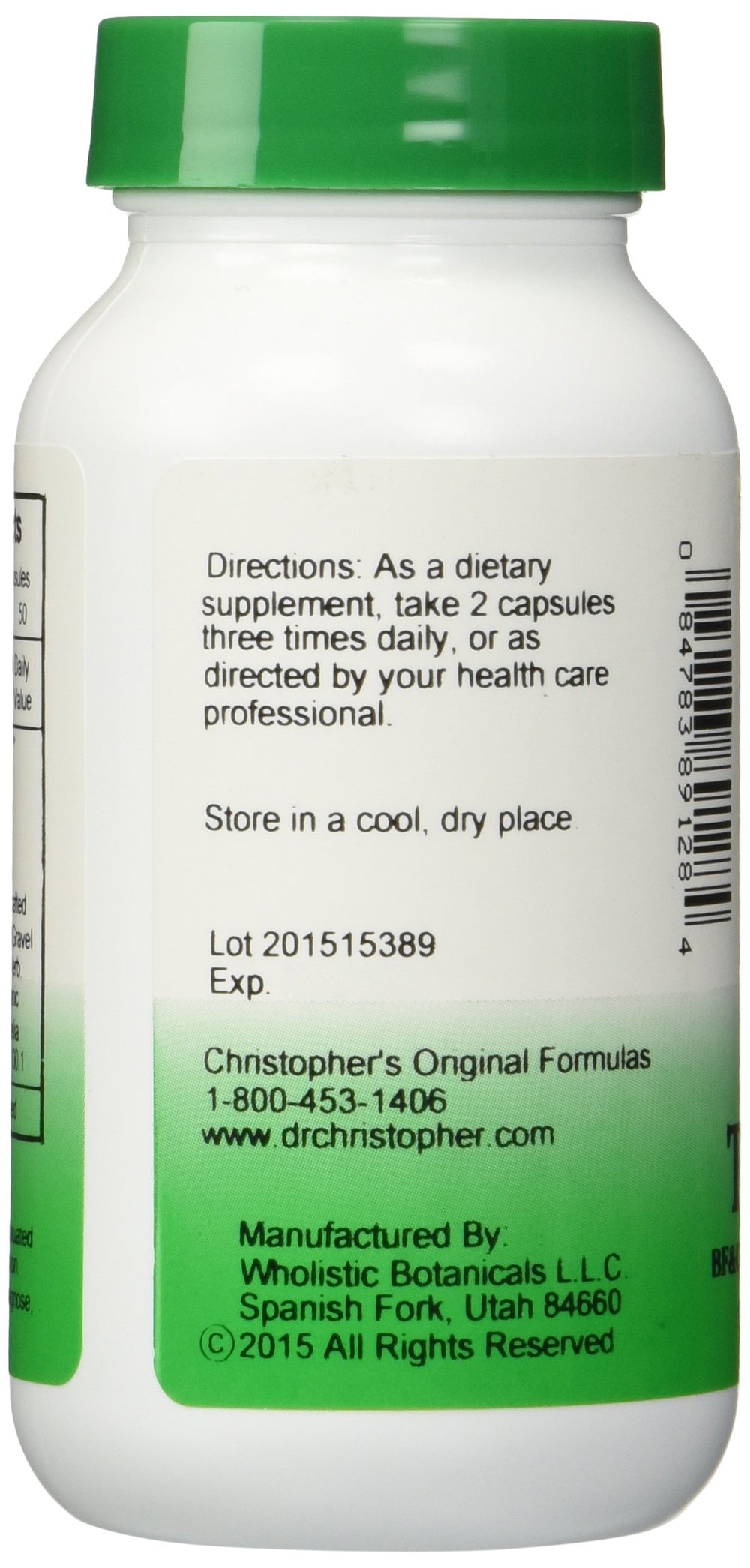 Christopher's Complete Tissue & Bone bottle side view, showcasing vegan capsules and purity