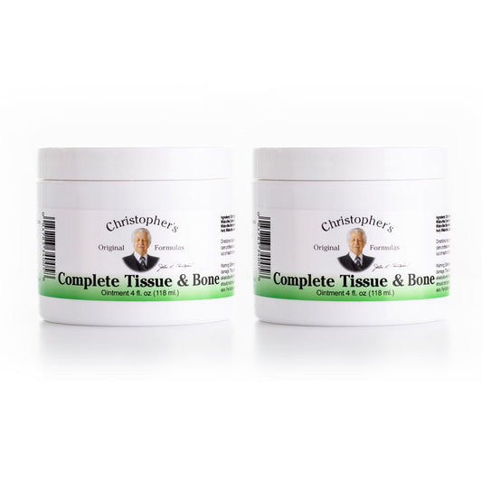 Christopher's Original Formulas Complete Tissue and Bone Ointment bottle for targeted relief.