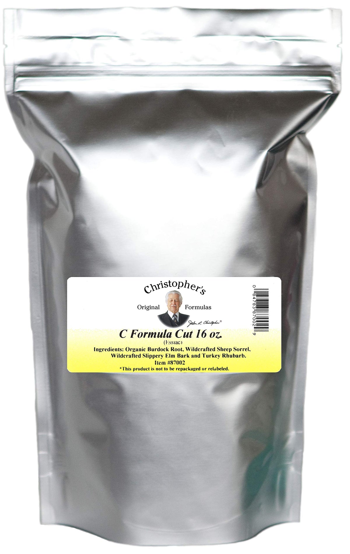 Christopher's Original Formulas Essiac-C bottle highlighting herbal blend for immune support