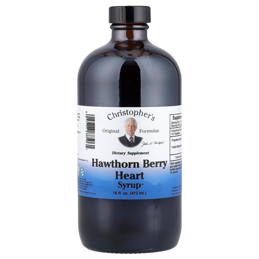 Christopher's Original Formulas Hawthorn Berry Heart Syrup bottle for daily wellness