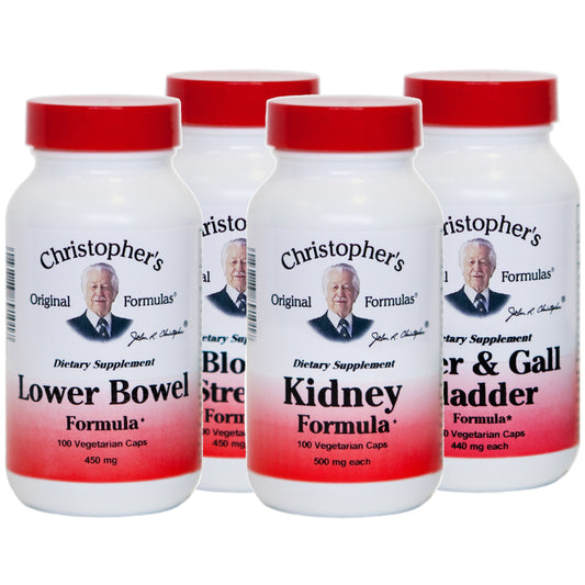 Christopher's Original Formulas herbal cleansing kit box and bottles for easy daily use