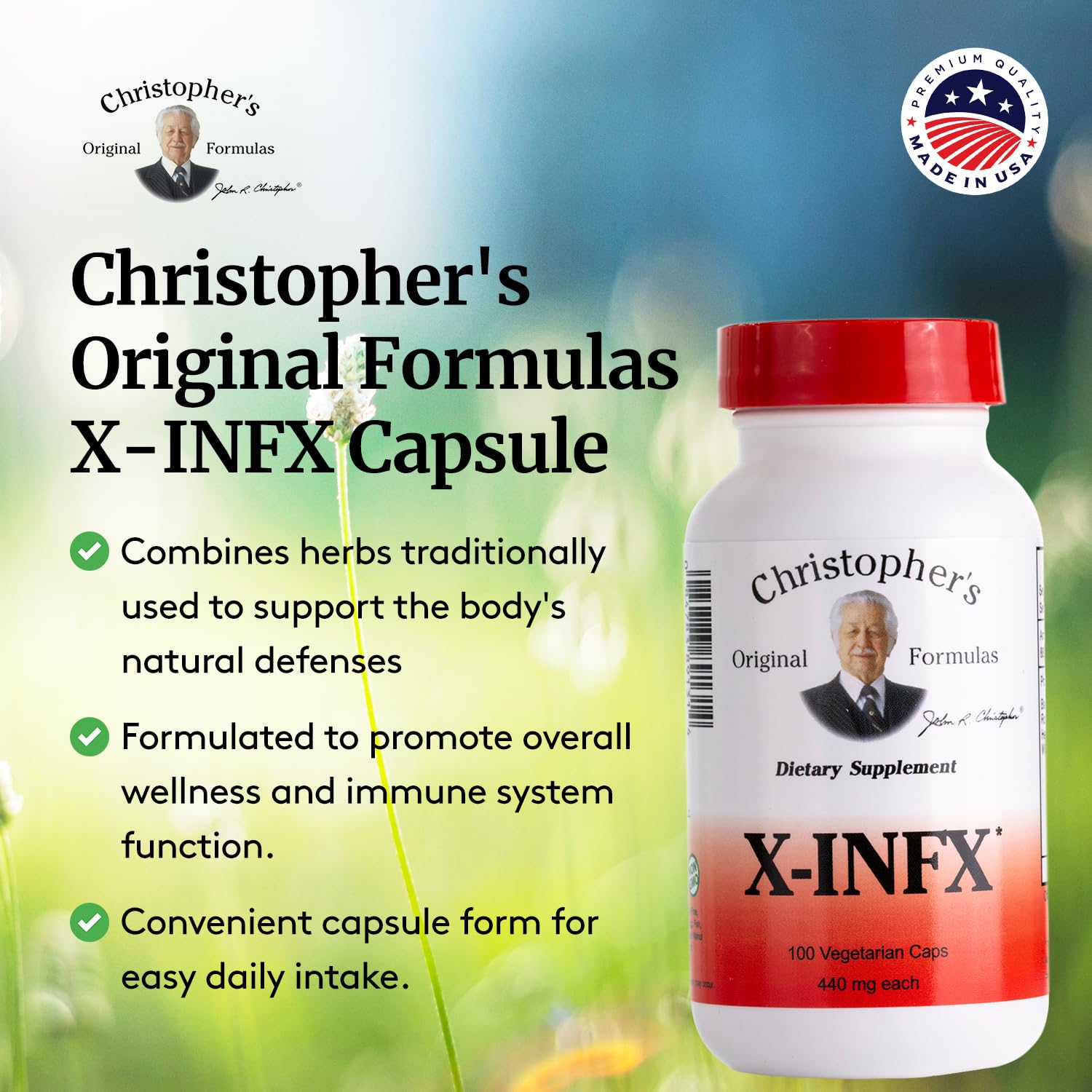 X-INFX label and packaging details from Christopher's Original Formulas aid informed use.
