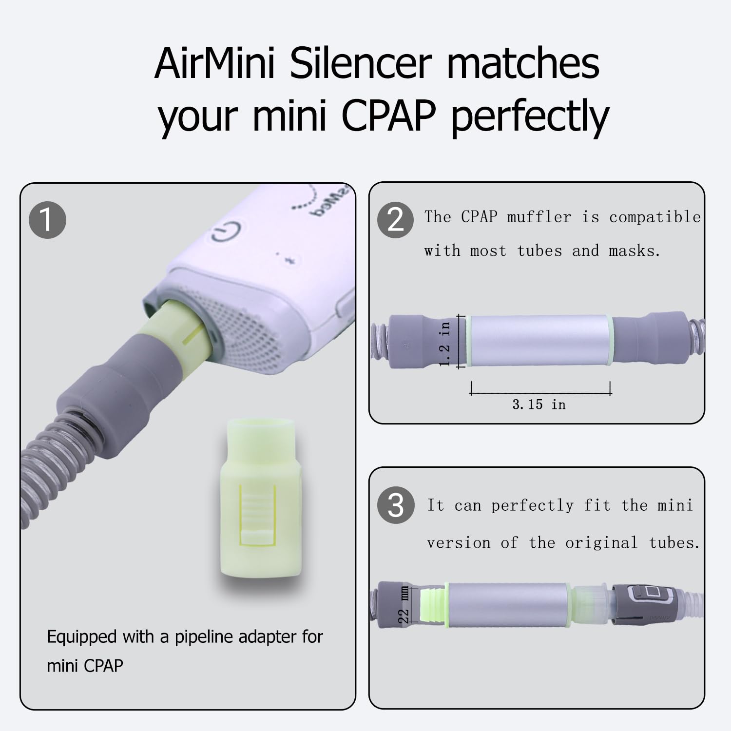 CHZHWFDC CPAP muffler closeup of sound-absorbing sponge material