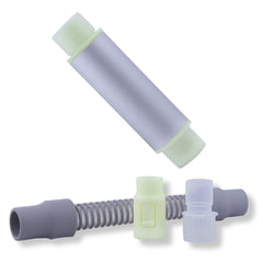 CHZHWFDC CPAP pipeline muffler front view showing compact design and quiet appearance