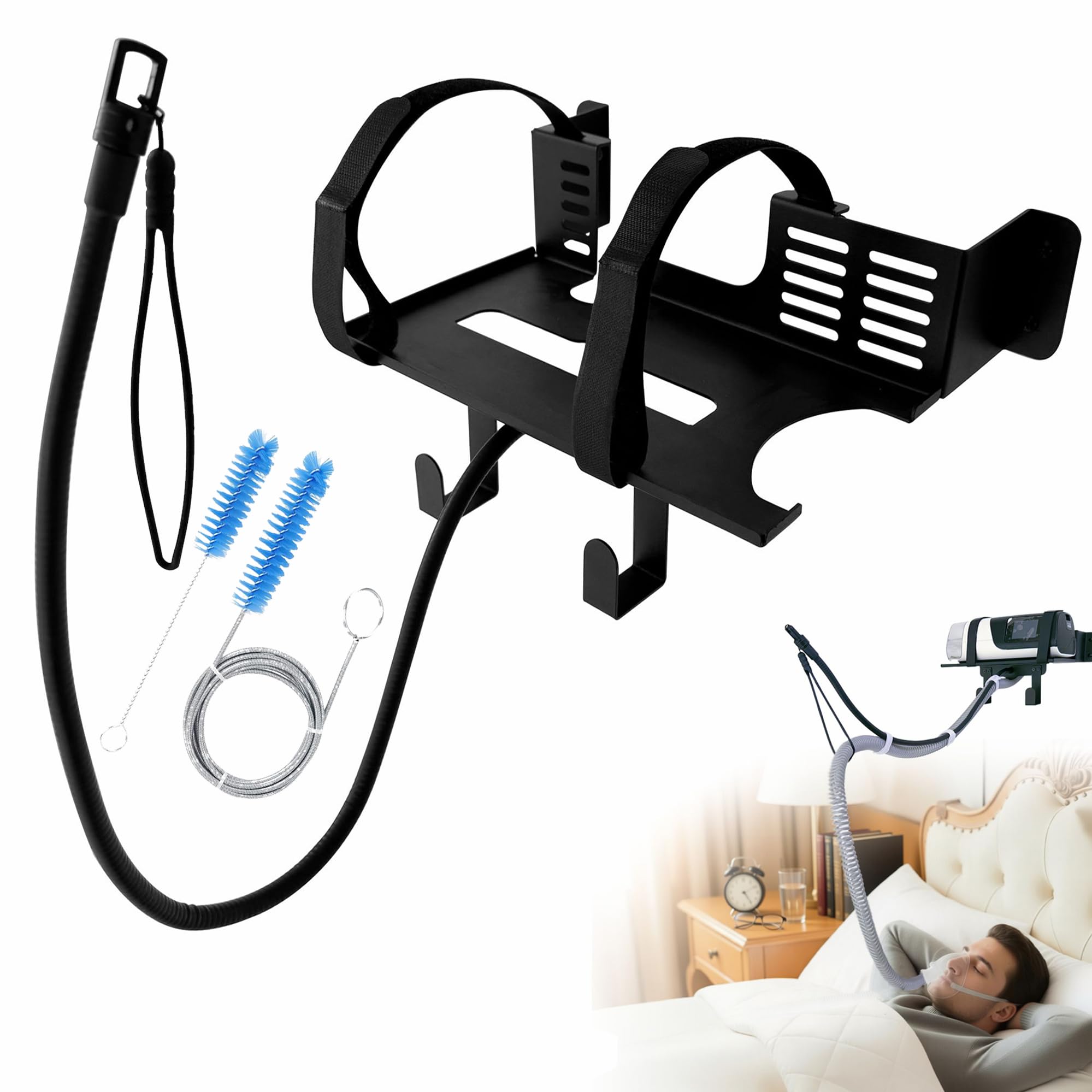 CHZHWFDC CPAP wall mount with adjustable arm for AirSense 10/11, easy reach and tidy setup