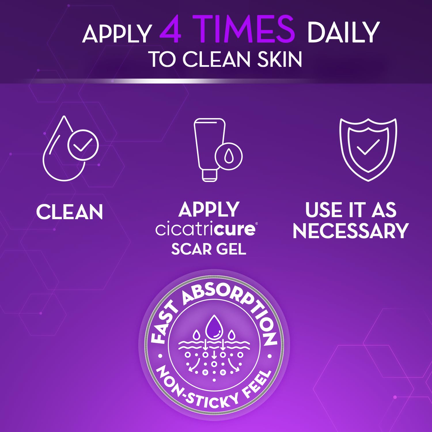 Cicatricure scar gel applied to stretch marks for smoothing