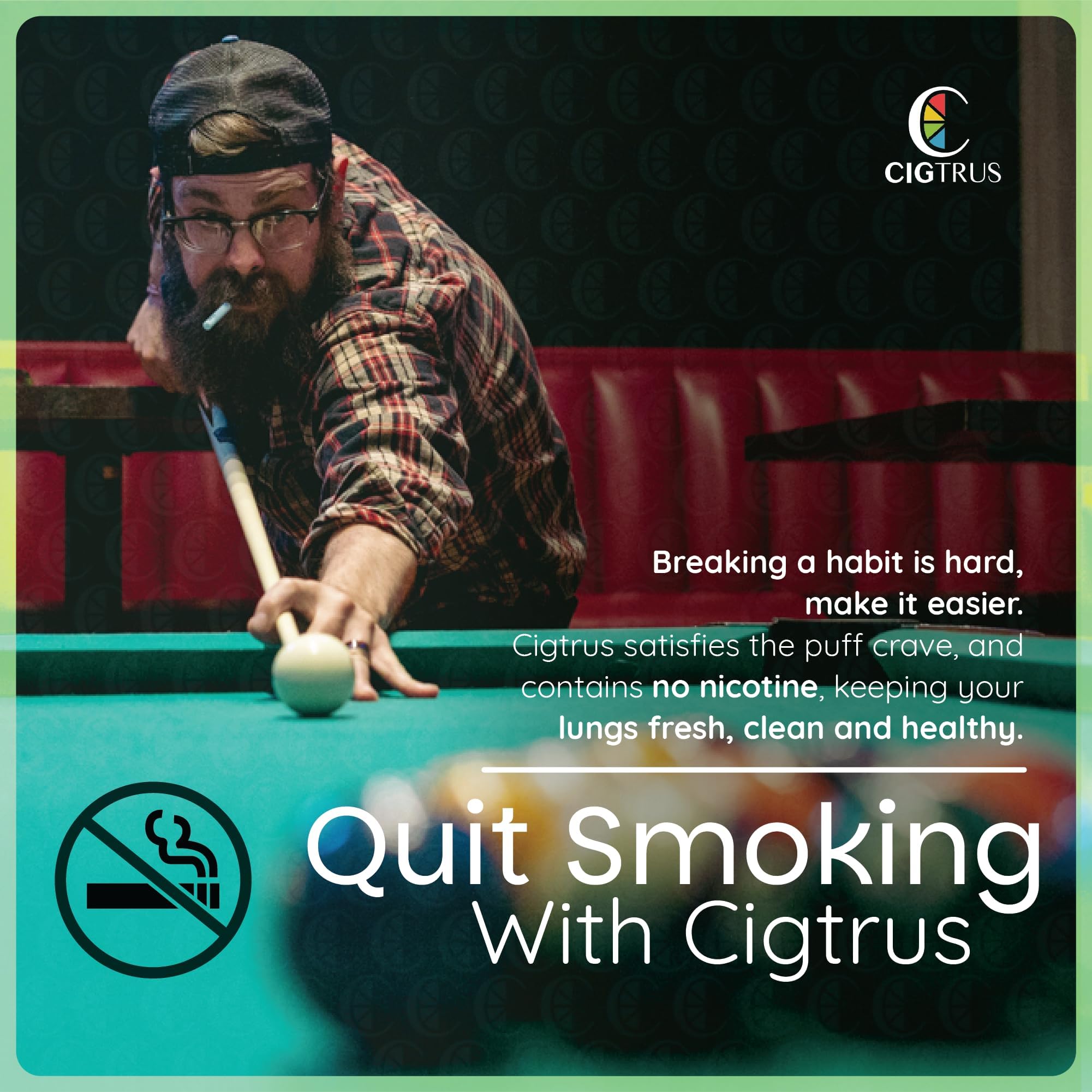 Cigtrus all-natural essential oils inhaler with refreshing scent.
