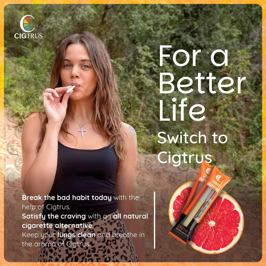 Cigtrus Grapefruit pocket-sized inhaler design for easy use between tasks.