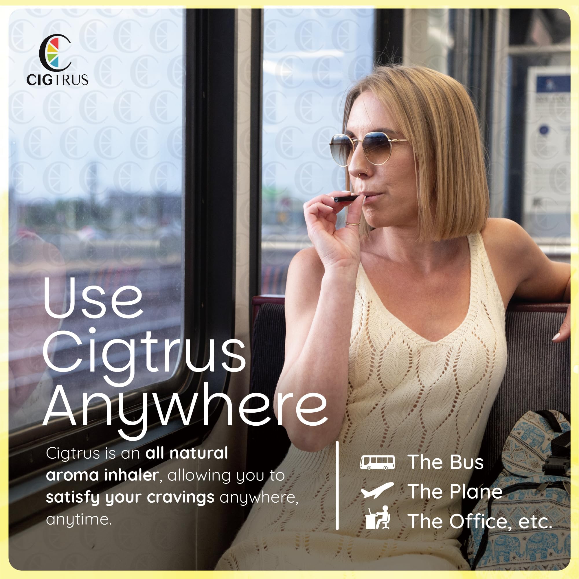 Cigtrus lemon lime aroma inhaler ready for refreshing puffs.