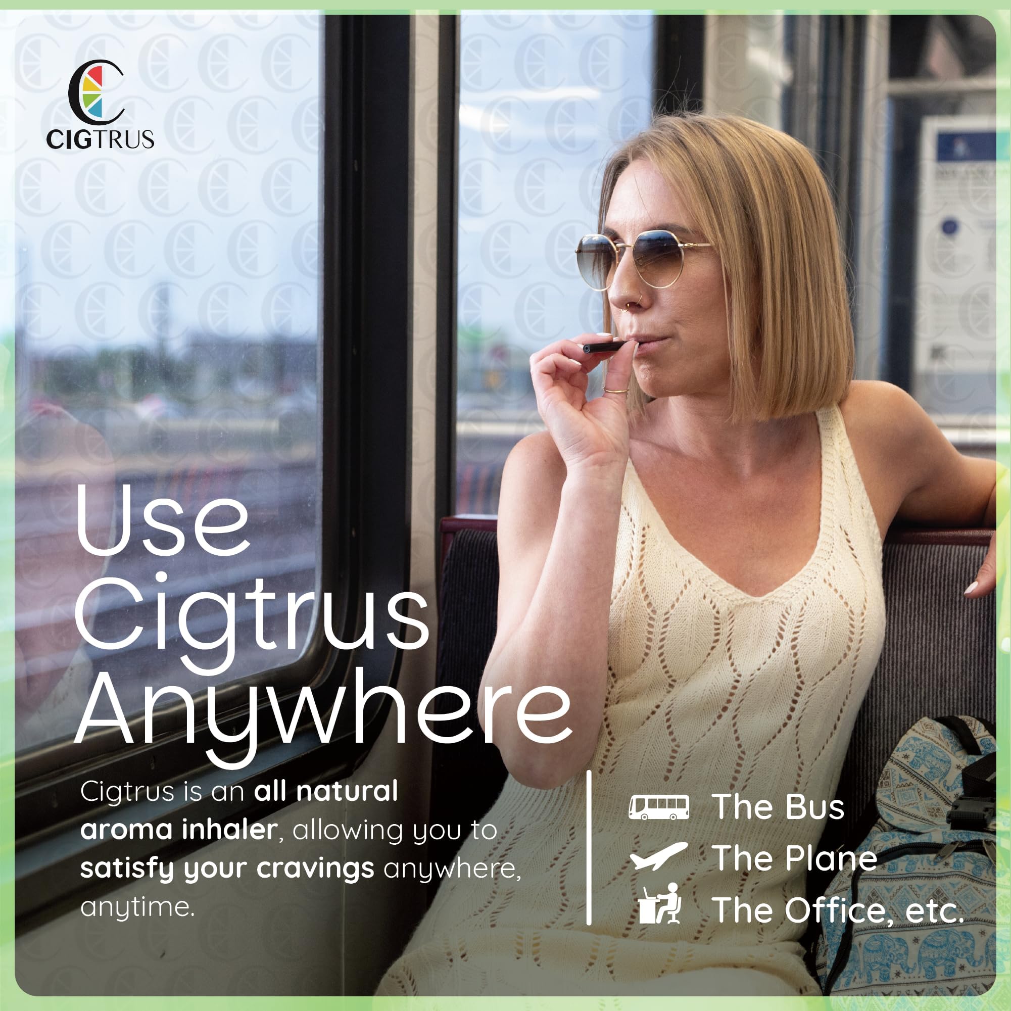 Cigtrus nicotine-free aroma inhaler for a smokeless experience.
