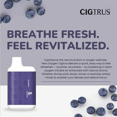 Cigtrus O₂ Inhaler blueberry finish delivers nicotine-free aroma and a crisp breath.