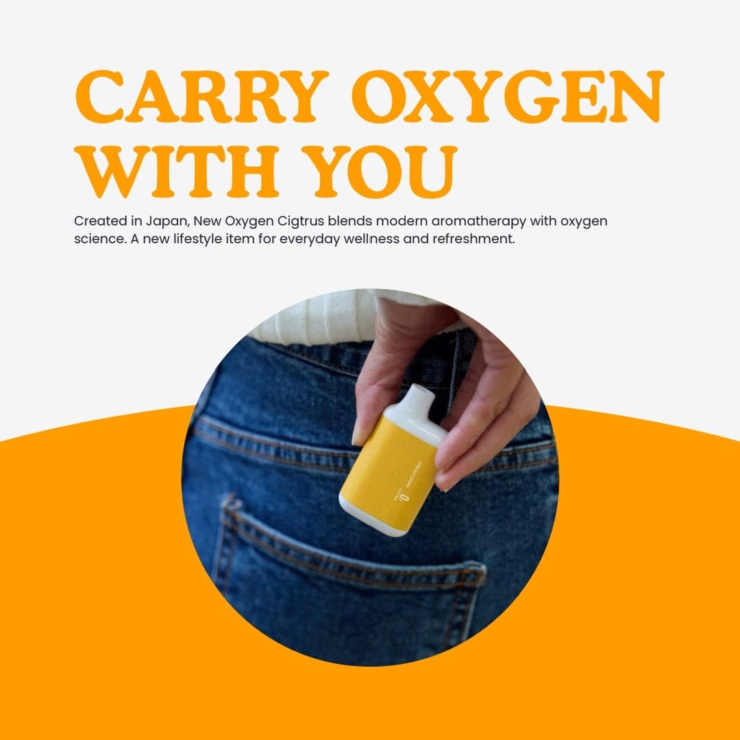 Cigtrus O₂ inhaler blueberry in-pocket use for daily refresh.