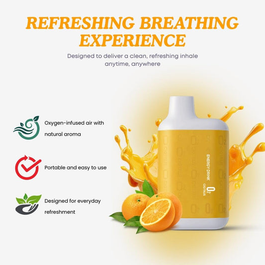 Cigtrus O₂ inhaler blueberry packaging shown for travel convenience.
