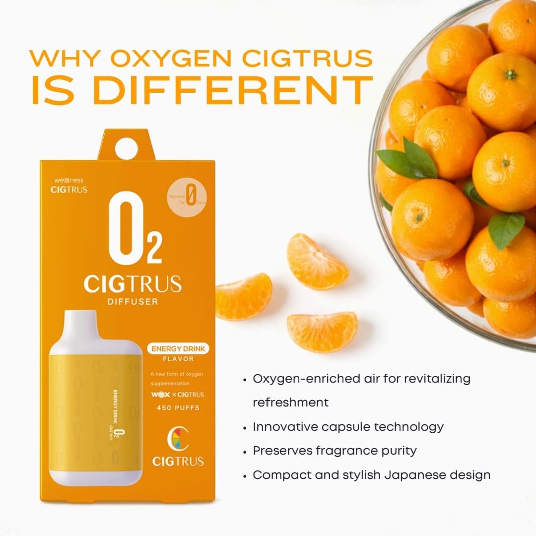 Cigtrus O₂ inhaler blueberry workout-bag view for active moments.